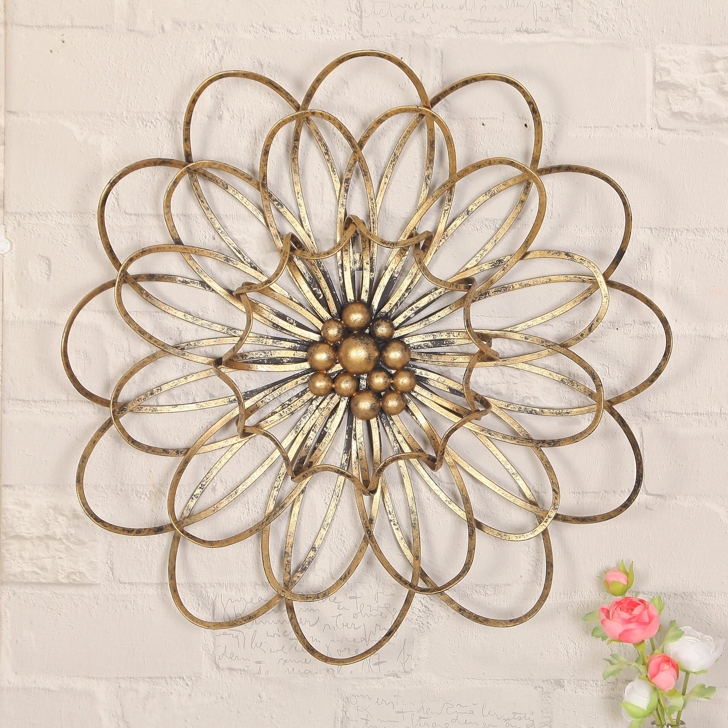 Adecotrading Flower Urban Design Metal Wall D 233 Cor